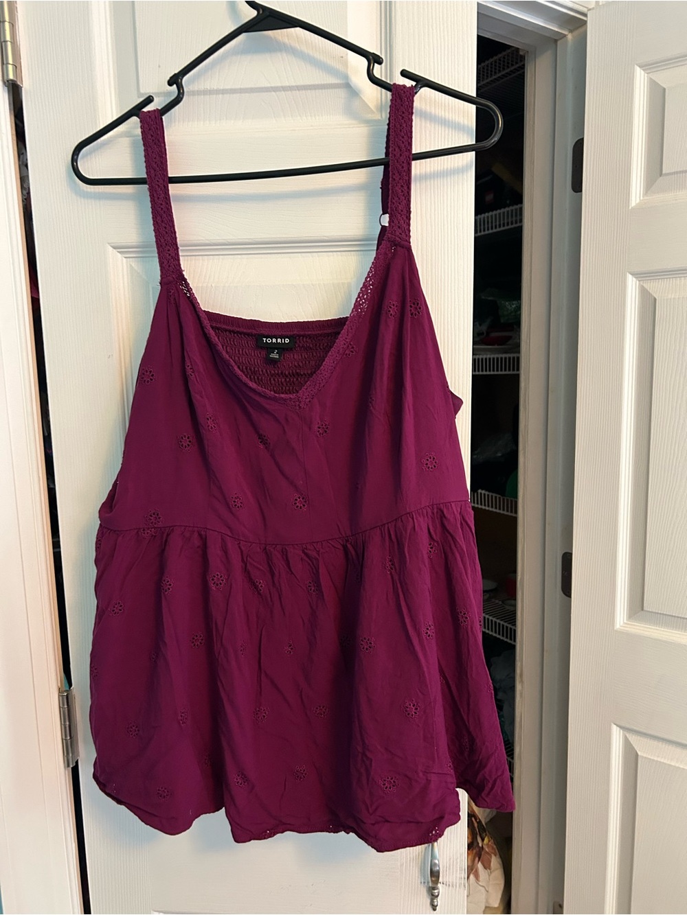 torrid Plum Eyelet Babydoll Camisole - Plum